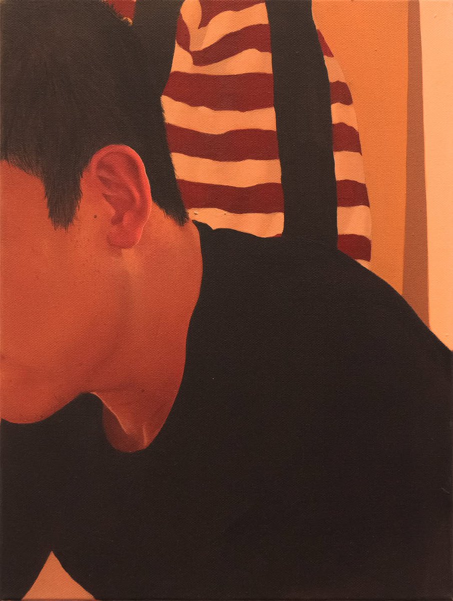 compositioning's tweet photo. Paintings by Lakshya Bhargava (2024-2026) 

Bhargava's paintings portray the people he holds closest as an act of gratitude toward his chosen family, using portraiture to search for a sense of home. https://t.co/RpQmnYaMwr
