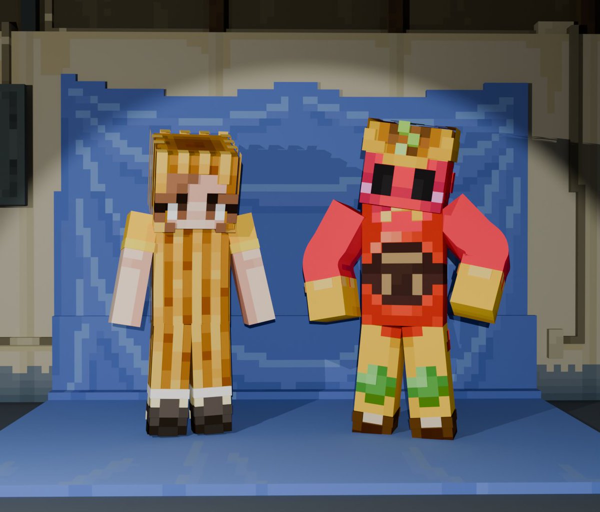 deester_draws_'s tweet photo. Anyone ever watched Turbo?
Made I &amp; @PomagraniteInk Into the turbo taco truck mascots :>

He got the idea to make the turbo tacotruck on my smp and i got inspo to  make our skins into the mascots!!! I had way to much fun.
#artfightattack #artfight2026 #artfight #minecraftskin https://t.co/8lQ8xvNnWA