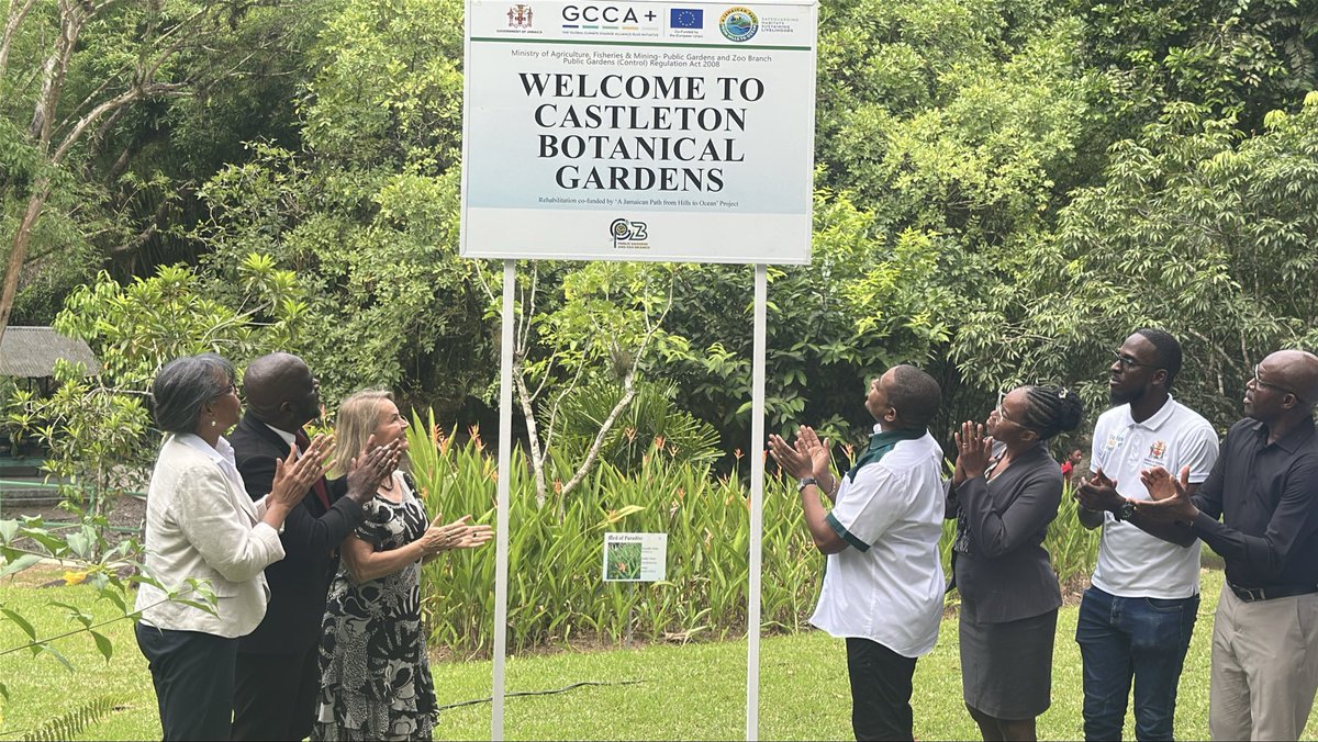 EUinJamaica's tweet photo. Big news for St. Mary!  Castleton Botanical Gardens has officially reopened on 1 July. https://t.co/ZAXUTsGPAZ
