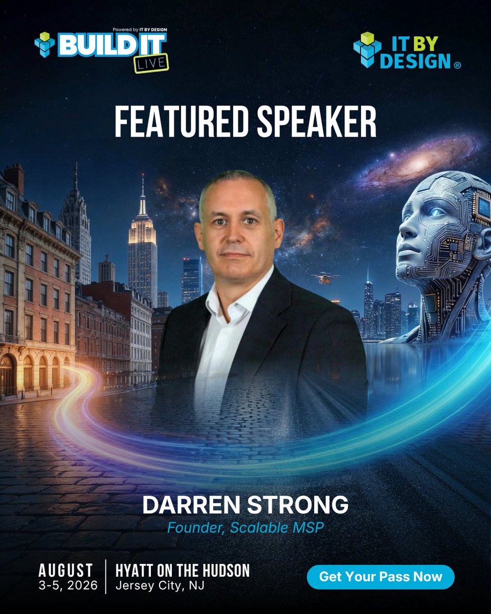 BuildIT_U's tweet photo. Darren Strong joins Build IT LIVE 2026 to share how MSPs can scale efficiently and profitably.
August 3–5, Jersey City: https://t.co/vbKTbGKcBH
#BuildITLIVE #MSPLeadership #ManagedServices https://t.co/DNkBEAiV1i