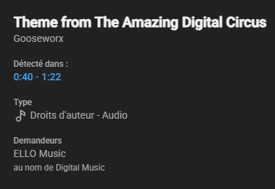 ThePixtor's tweet photo. hi @GooseworxMusic sorry to desturbing you, i was wondering if I was wondering if you had added any copyright notices to the intro of “Amazing Digital Circus” Episode 9. ELLO MUSIC is the kind of “music label” that steals all the music in the world 🥲 https://t.co/TC15VkSvjL