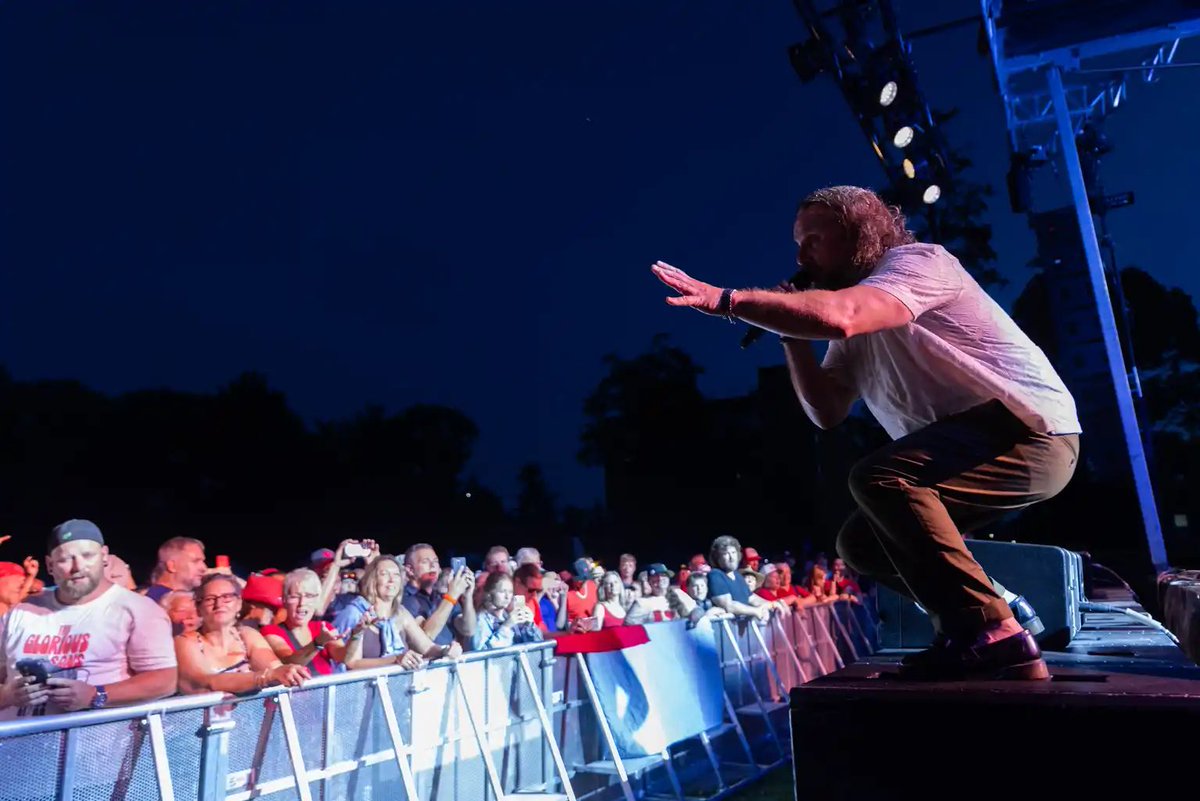 thetrews's tweet photo. the weather nearly took us down last night. A storm blew through the park 2 hrs before showtime and a bunch of our gear got wrecked. But thanks to a valiant effort on behalf of our crew,we were able to pull off the show. And the people turned out in droves. Big thanks St Kitts! https://t.co/sbo2OpfVur