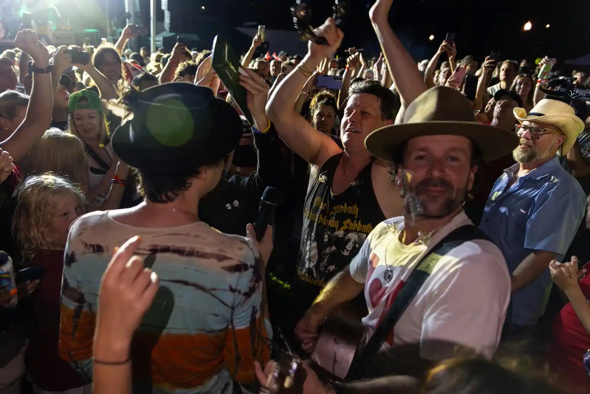 thetrews's tweet photo. the weather nearly took us down last night. A storm blew through the park 2 hrs before showtime and a bunch of our gear got wrecked. But thanks to a valiant effort on behalf of our crew,we were able to pull off the show. And the people turned out in droves. Big thanks St Kitts! https://t.co/sbo2OpfVur