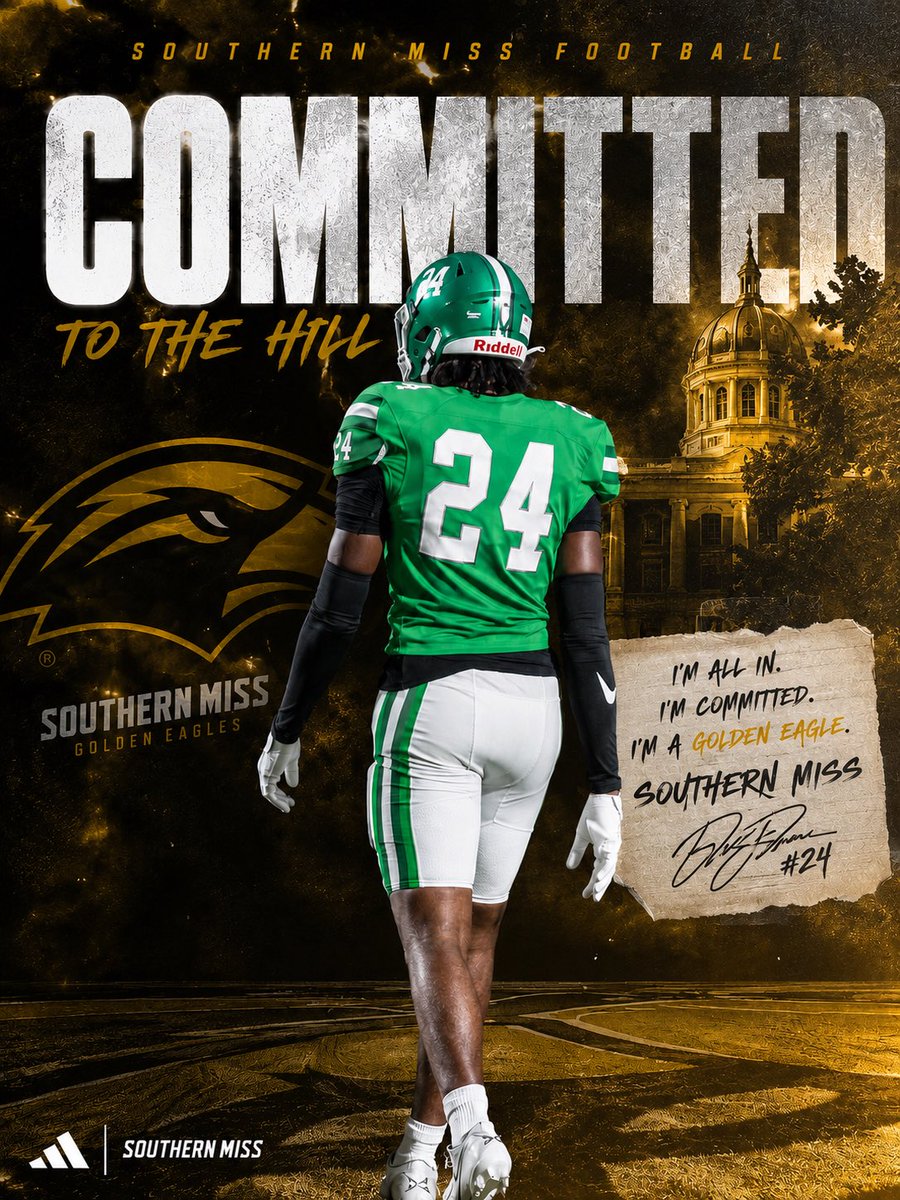 Jaylensmith724's tweet photo. I am 100% committed to the University of Southern Mississippi 
@_CoachSteckel @CoachLacey24 
@CoachPDUB_ @wallysscurry4 
#tothetop https://t.co/PuSMGynFVC