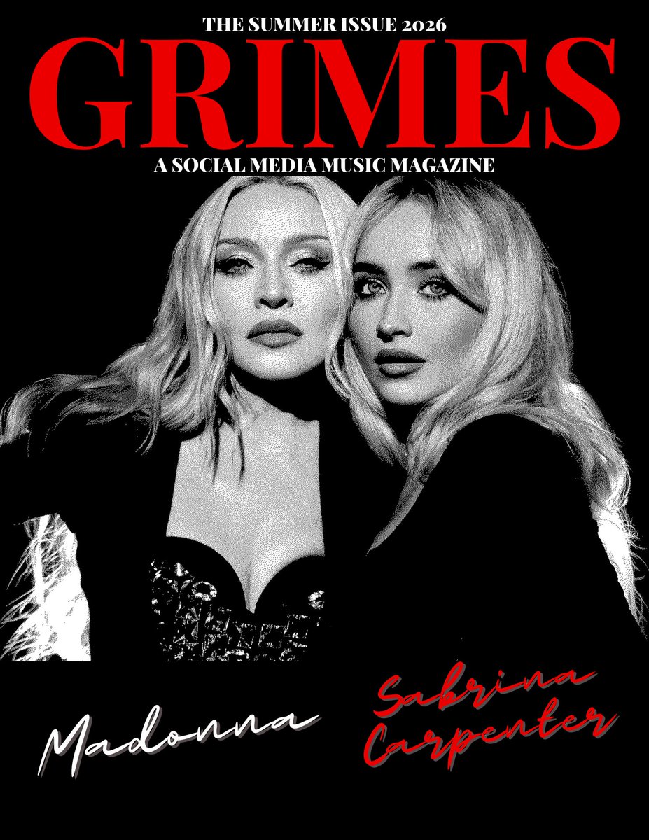 aliciagrimes71's tweet photo. Grimes Magazine: The Summer 2026 Issue! It’s out now  @Madonna   and @ SabrinaAnnLynn   take the cover of #GrimesMagazine and @janeremover  and Akriila takes the back cover and #nexttoblow

#music #aliciagrimes #grimesmag #twitter #musicmagazine #musicartist https://t.co/gjYCWNn8Ci