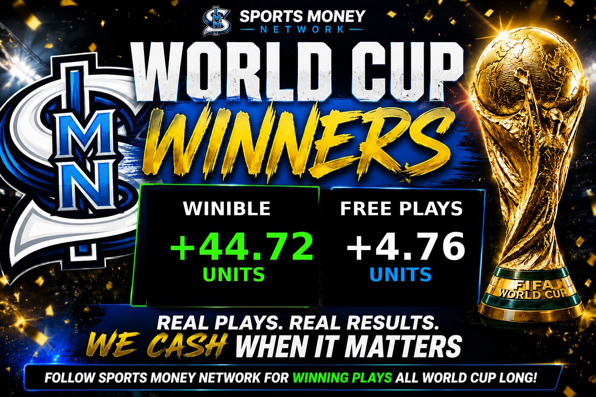 MikeyMoneyWins's tweet photo. World Cup Dominance Continues With A HUGE Free Play Day

If you cashed, go grab today's plays @Winible and let's stay hot!

#worldcup #gamblingx #freeplays #winclub #WorldCup #FIFAWorldCup #WorldCup2026 #SoccerTwitter #FootballTwitter #SportsBetting #SportsPicks #BestBets #SportsBettor #BettingTwitter #LiveBetting #WinningPicks