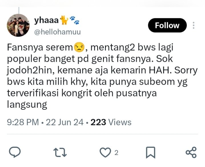 cremechry's tweet photo. @hellohamuu @Purplewithyell1 @bwscoree Ciyee elahh @hellohamuu yang udah pindah haluan gitu ya sekarang.. ini dulu lagi ngapain tsay?? Katanya "fansnya serem" ?? Katanya "bws kita milik khy" ??😌🙏🏻 Ciyee langsung hapus2in tweet panik ya panik ya? Telat ah udah keburu di ss https://t.co/QFu2wlPsS9
