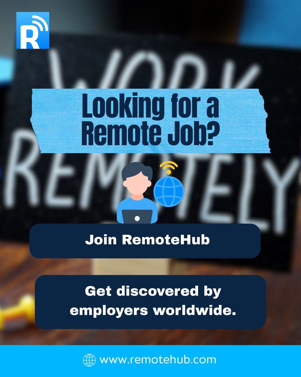 remotehub_com's tweet photo. Looking for remote jobs, freelance work, or work-from-home opportunities? πΌ
Your next opportunity could be one profile away. π
π https://t.co/LMBOCQFqDF
#RemoteHub #RemoteJobs #FreelanceJobs #RemoteWork #WorkFromHome #JobSearch #GlobalHiring https://t.co/P2qigRV4kr