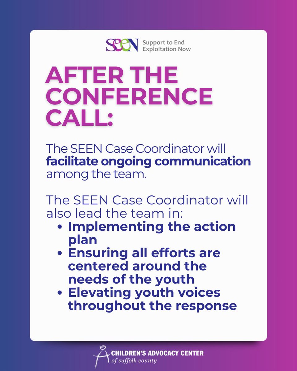 SuffolkCAC's tweet photo. Commercial sexual exploitation of children, or #CSEC, is child abuse and should be reported to the MA Child Abuse Emergency Line at 1-800-792-5200. Swipe to learn more about how the response unfolds in Suffolk County.

🔗Learn more at https://t.co/DPG3FqG5df

#EndChildTrafficking https://t.co/G1kawx8Nio