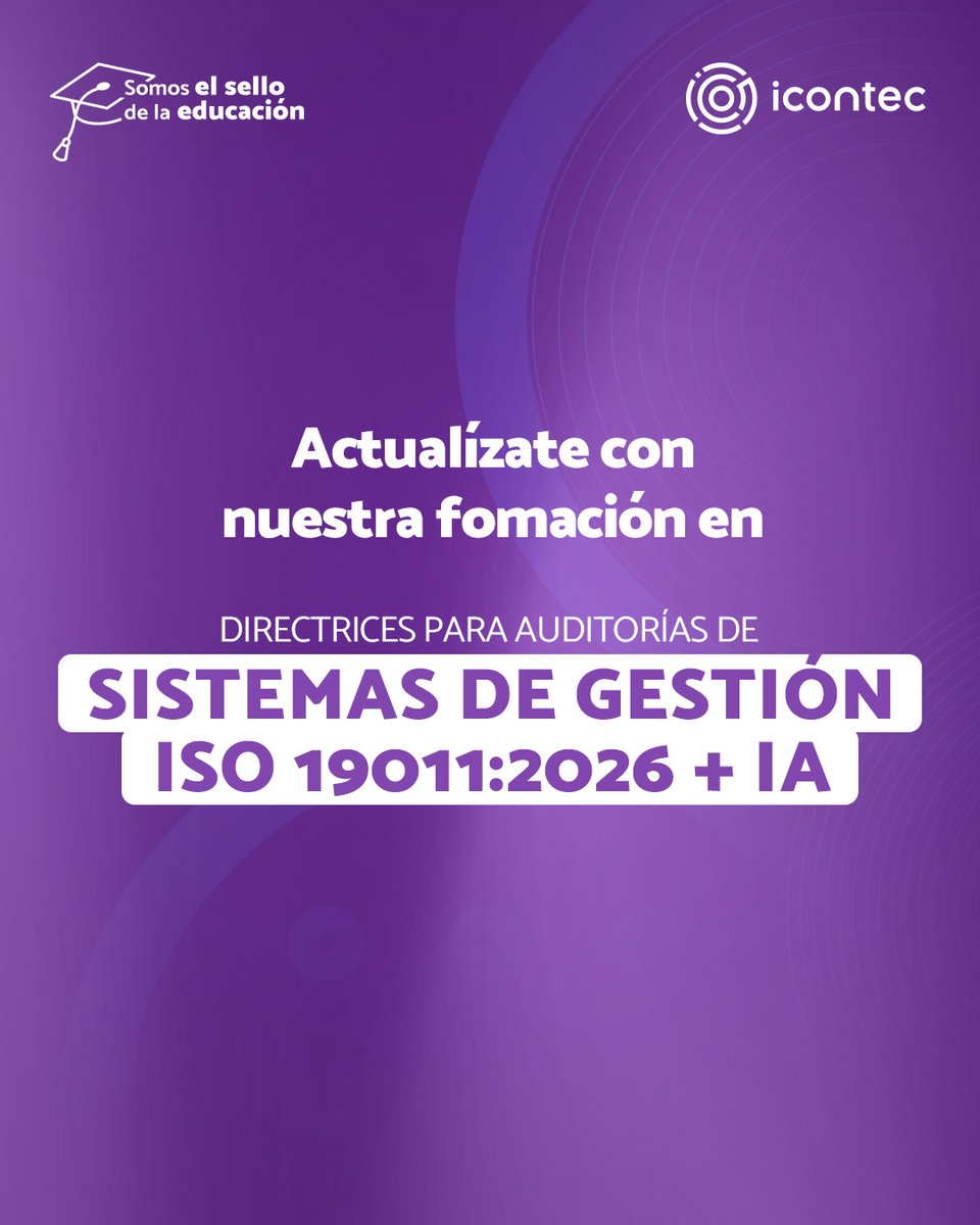 ICONTEC's tweet photo. 👌🎯 Estás a esto de llevar tus auditorías al siguiente nivel.

No dejes pasar la oportunidad de transformar tu perfil con nuestro curso en Directrices para Auditorías de Sistemas de Gestión ISO 19011:2026 + IA.

🚀 Actualízate en el enlace:👉 https://t.co/soI9echDt2 https://t.co/5sMeo83bsu