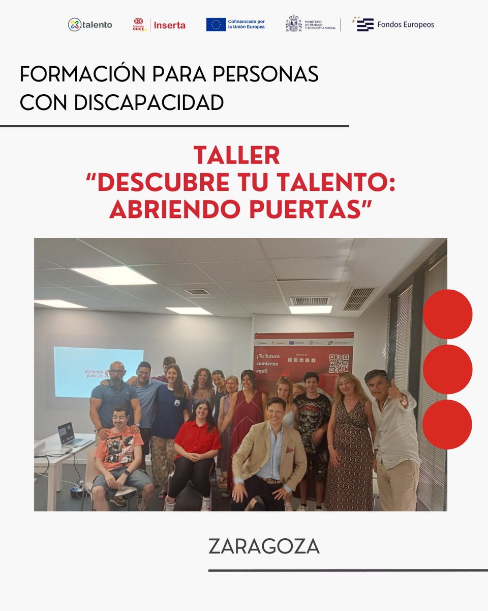 portalento_'s tweet photo. 🎓 Queremos felicitar a nuestros/as alumnos/as de la formación en "Descubre tu talento: Abriendo Puertas" en #Zaragoza por su actitud y esfuerzo. Cada paso que dan los acerca más a nuevas oportunidades laborales, y estamos seguros de que pronto recogerán los frutos en forma de un #empleo.

🤝 En la jornada de cierre participaron profesionales de Obramat, McDonald's, @elcorteingles, @arapack, @Integracee y @DownZaragoza, reforzando la conexión entre formación y empleo.