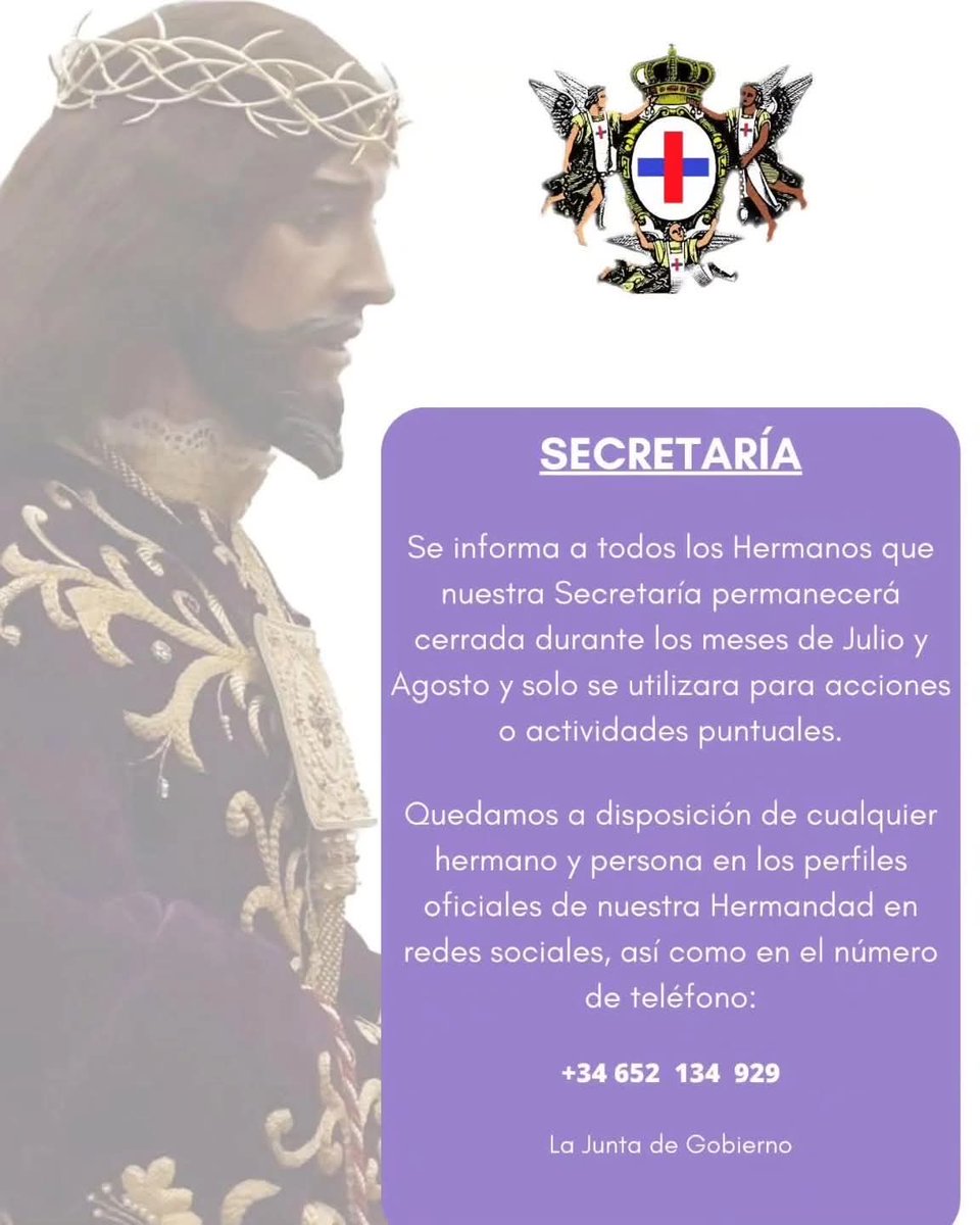 HdadNazarenoRes's tweet photo. COMUNICADO SECRETARÍA https://t.co/HjEZ8nhm3J