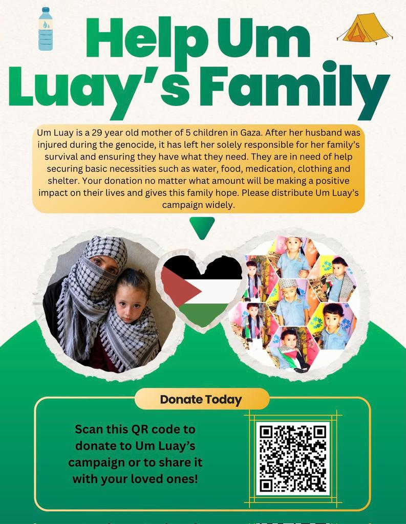 ghada341995's tweet photo. Please help my family 🙏🤍 I’m Um Luay from Gaza, a mother of five struggling to secure safety and basic needs for my children. Any support means everything to us. ✨
Donate here: https://t.co/CeXXssb1g3⁠� https://t.co/rE5nJuT7oJ