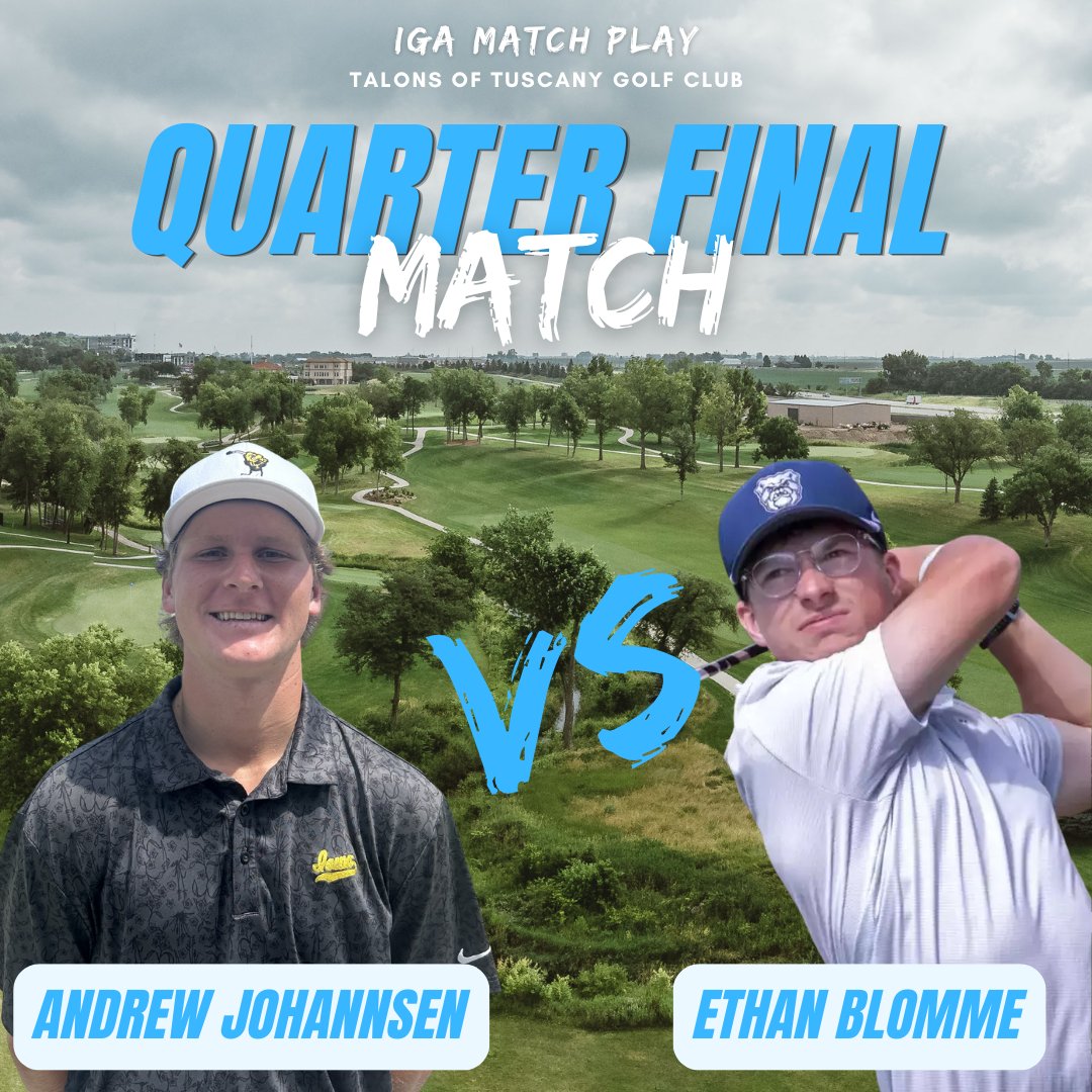 IowaGolfAssn's tweet photo. On the move – The quarterfinals are set in the IGA Match Play Championship! Follow this afternoon's matches here: https://t.co/HLzykih9Q1 https://t.co/f3EQhiaTUx