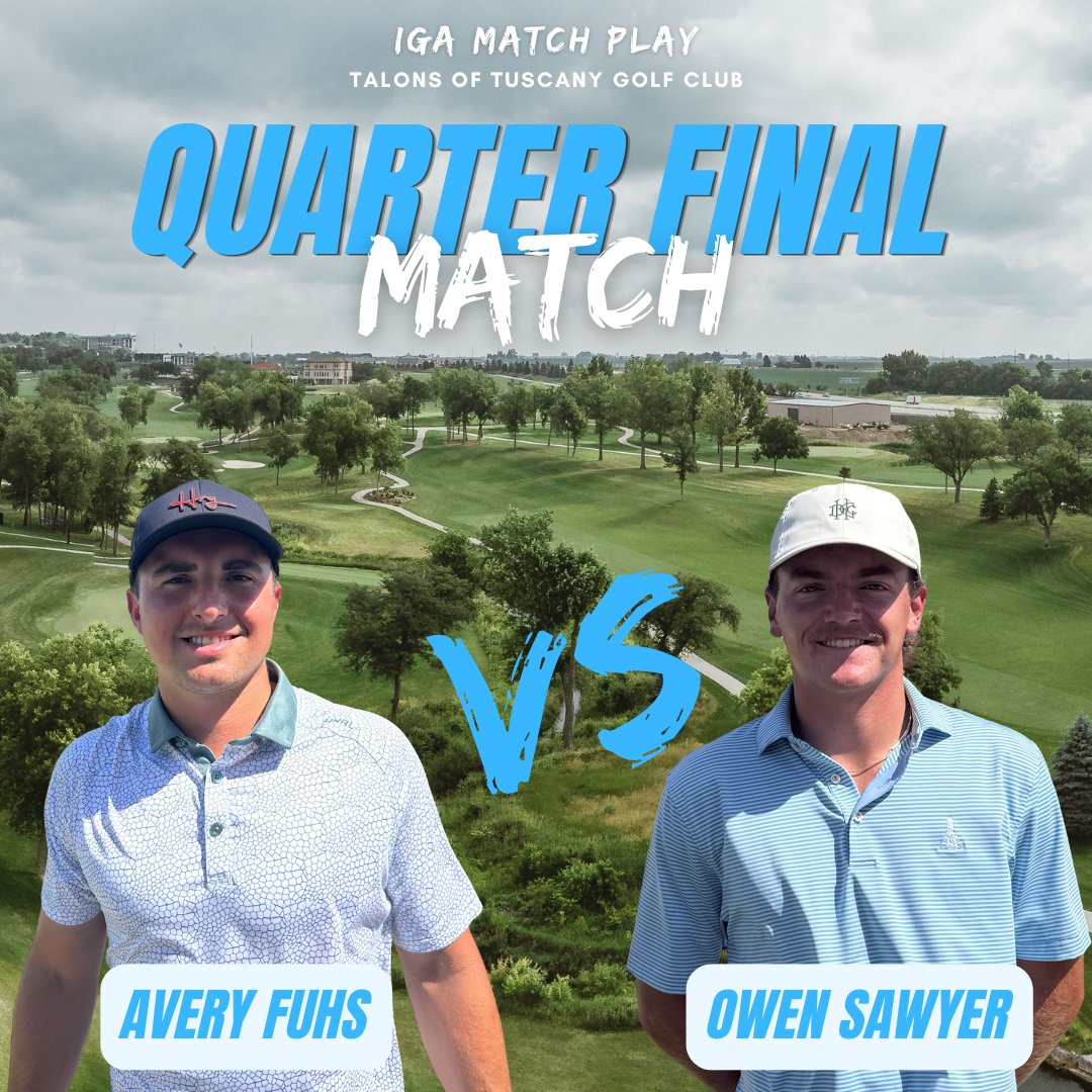 IowaGolfAssn's tweet photo. On the move – The quarterfinals are set in the IGA Match Play Championship! Follow this afternoon's matches here: https://t.co/HLzykih9Q1 https://t.co/f3EQhiaTUx