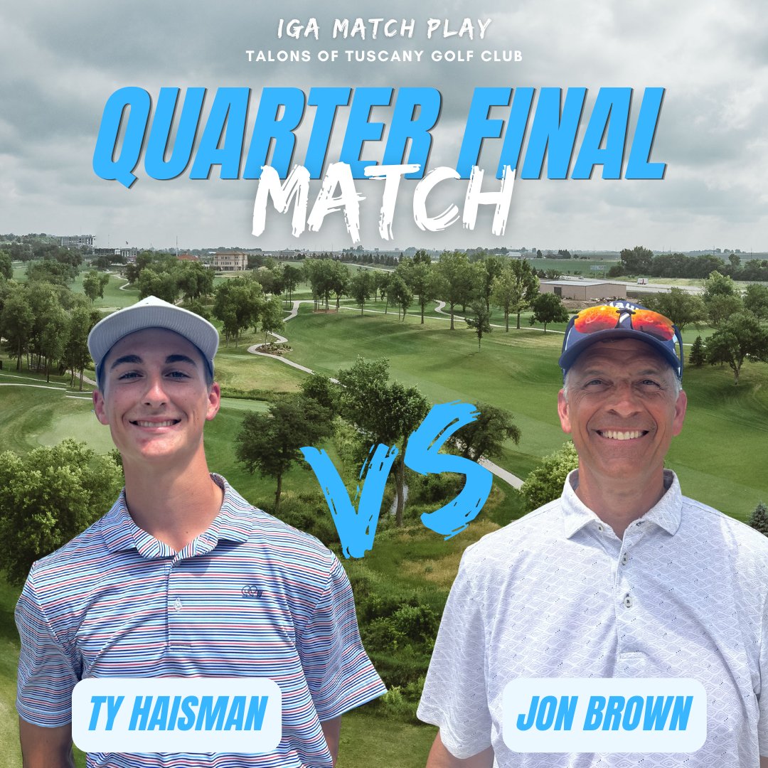 IowaGolfAssn's tweet photo. On the move – The quarterfinals are set in the IGA Match Play Championship! Follow this afternoon's matches here: https://t.co/HLzykih9Q1 https://t.co/f3EQhiaTUx