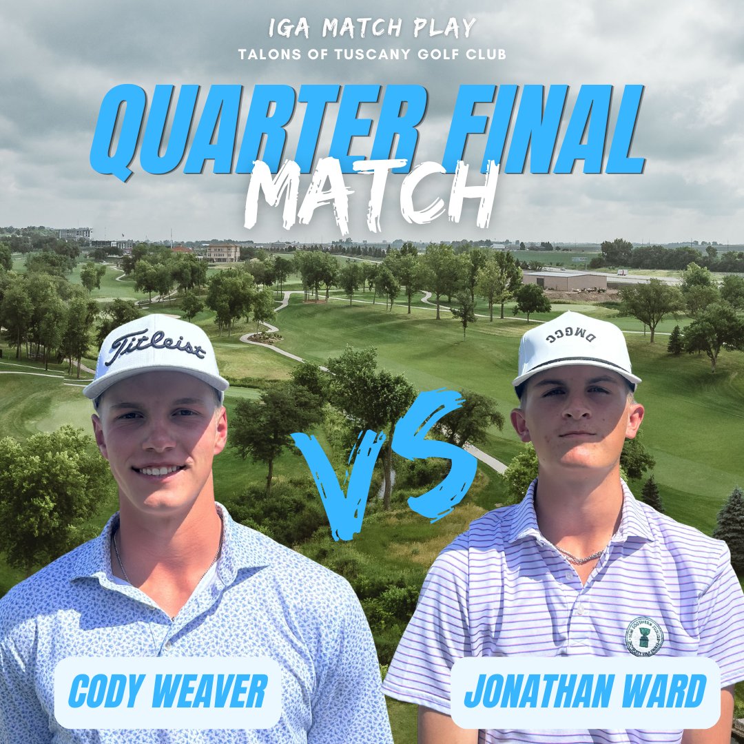 IowaGolfAssn's tweet photo. On the move – The quarterfinals are set in the IGA Match Play Championship! Follow this afternoon's matches here: https://t.co/HLzykih9Q1 https://t.co/f3EQhiaTUx