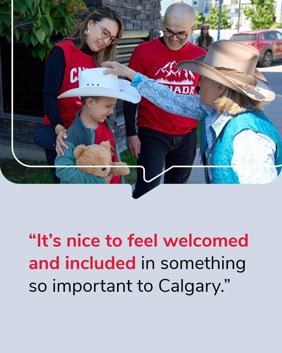 ENMAX's tweet photo. The Calgary Stampede is almost here! Over the past couple of weeks, we joined @calgarystampede to welcome many new Calgarians from different parts of the world to our city through the Pop-Up Neighbours program presented by ENMAX. It was a chance to share a glimpse of what Western hospitality is all about.

Calgary Stampede is one big celebration of community and everything Calgary, and we all have our favourite things we look forward to each year. Here’s what some of our new neighbours are looking forward to at their first Stampede.

#CalgaryStampede #YYC #Community