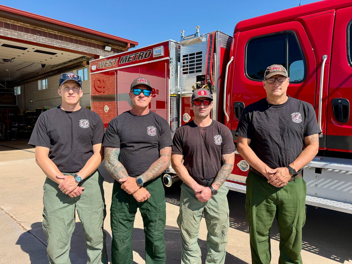 WestMetroFire's tweet photo. Our four firefighters assigned to West Metro Brush Engine 9 have been reassigned from the Snyder Fire to the #AspenAcresFire near Rye, Colorado.
The fire, burning in Custer and Pueblo Counties, has grown to nearly 48,000 acres and destroyed more than 180 structures. It is now the largest wildfire in Colorado and the #1 priority fire in the nation.
Conditions today are expected to make firefighting even more challenging. A Red Flag Warning is in effect, with southwest winds gusting 25 - 30 mph.
Fire managers are forecasting extreme fire behavior, including crown runs, group tree torching, and embers capable of spotting up to a mile ahead of the main fire.