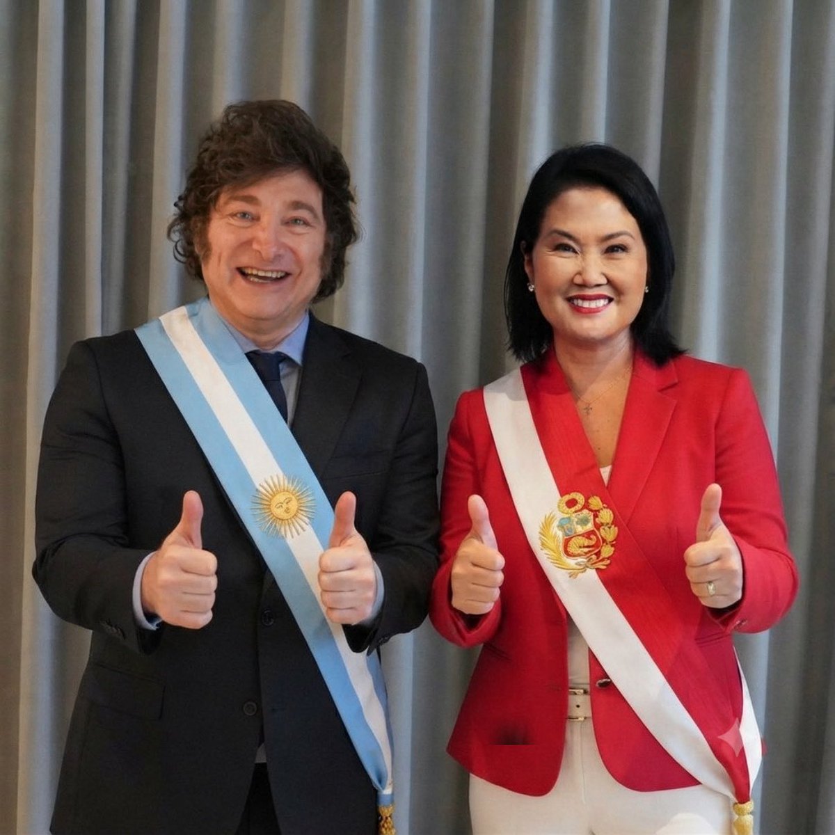 OOCprogresismo2's tweet photo. 🇦🇷🇵🇪 El Presidente Javier Milei felicita a la Presidente Electa del Perú, Keiko Fujimori. https://t.co/wJWTswH5Wq