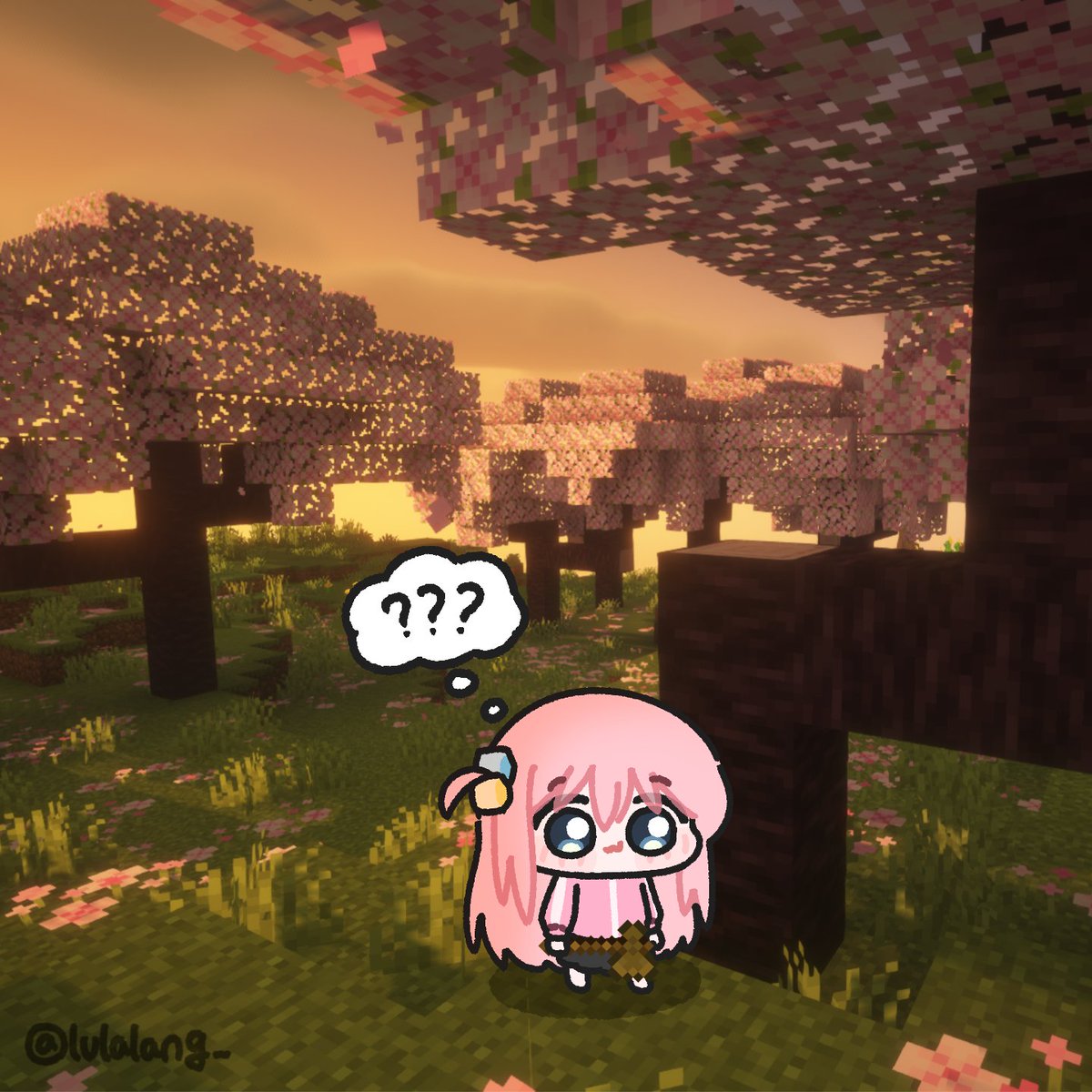 lulalang_'s tweet photo. bocchi in minecraft https://t.co/DkIkRKqKgV