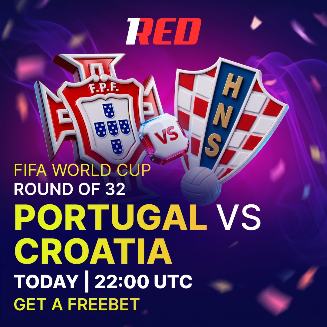 1Red_Casino's tweet photo. ⚽️ FIFA WORLD CUP 2026

Big names. Big pressure 🔥

🇵🇹 Portugal vs Croatia 🇭🇷
🗓 TODAY | 22:00 UTC
➡️ Odds: [1.74] vs [4.80]

🚀 Bet €50+ via our link

🎁 Get a €10 FreeBet
⬇️ Who keeps the dream alive?

BET NOW 🚀 https://t.co/2MYXEXpHKo https://t.co/2OjToNvBQs
