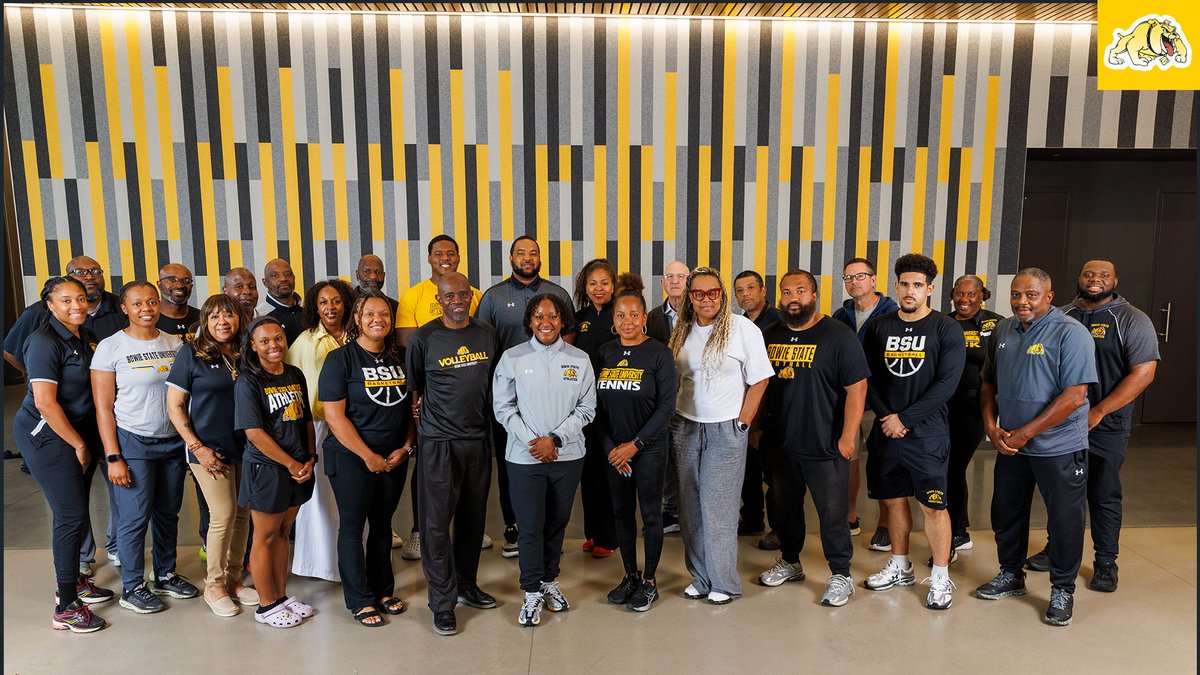 BSU_Sports_Info's tweet photo. Bowie State Athletics recently hosted its 2026 Staff Retreat, bringing together coaches and staff for collaboration, development, and alignment for the year ahead. 

Special thanks to Dr. Ingrid Wicker McCree for speaking with our staff.

#BulldogNation | #BiteDown https://t.co/P8mHG2FDx2