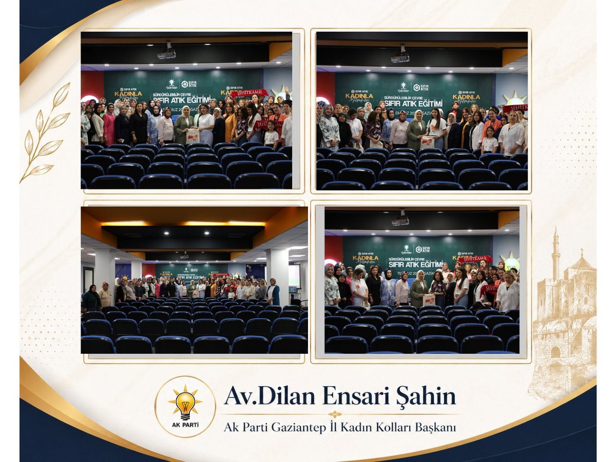 avdilanensari's tweet photo. 📍 AK Parti Gaziantep İl Başkanlığı

Saygıdeğer Emine Erdoğan Hanımefendi'nin himayelerinde yürütülen Sıfır Atık Projesi kapsamında, "Sıfır Atık, Kadınla Mümkün" anlayışıyla; Sürdürülebilir Çevre ve Sıfır Atık Eğitimi programımızı gerçekleştirdik.
@tugbaisikercan 
@EmelGozukara_D https://t.co/IvYGaM2Xnm