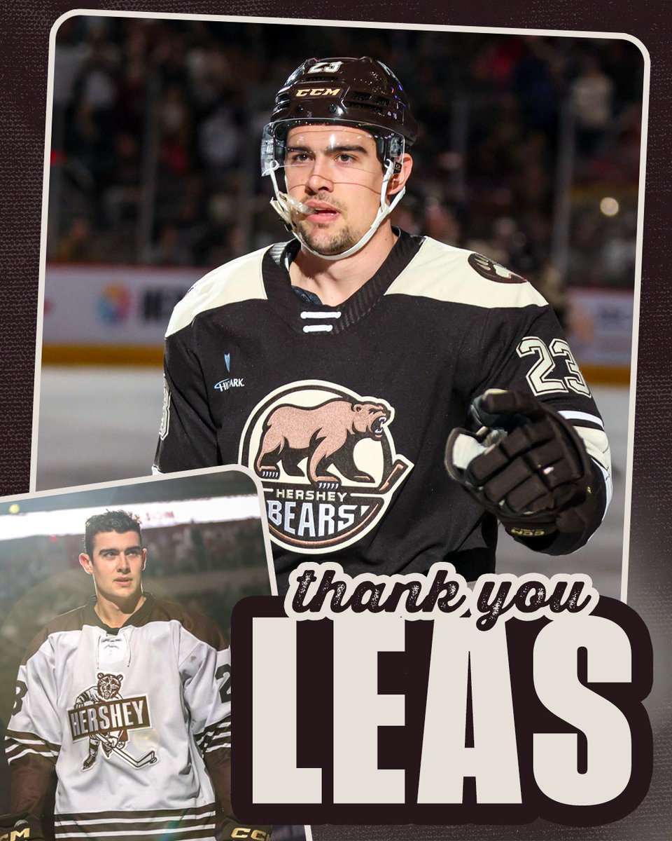TheHersheyBears's tweet photo. It was great having you back in Hershey for a second time, Leas. Best of luck with the Sharks! https://t.co/vV2updFotq
