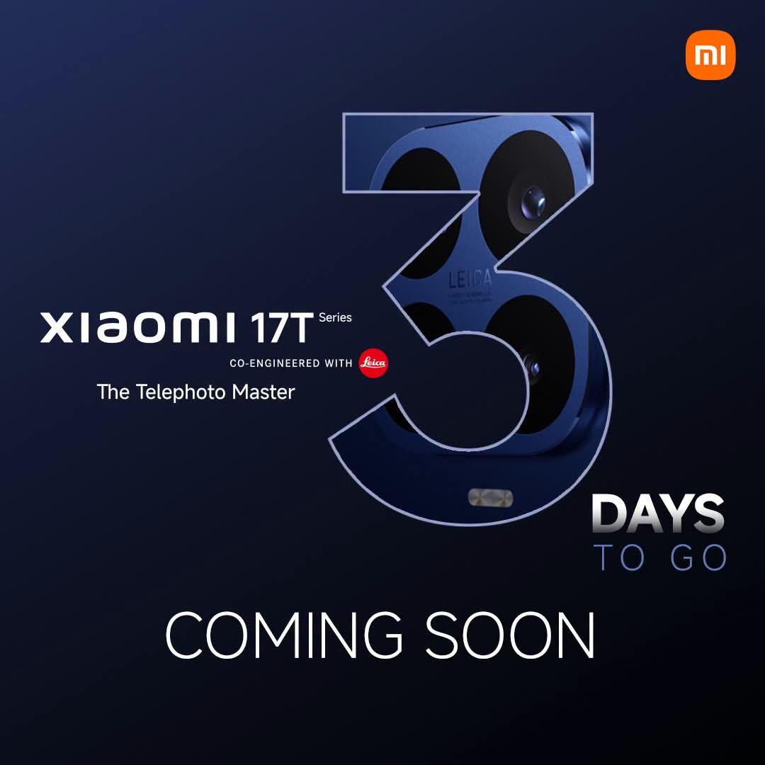xiaomiegypt's tweet photo. بدأ العد التنازلي!
فقط 3 أيام!
#SmartLife
#Xiaomi17TSeries https://t.co/sjboRkzPko