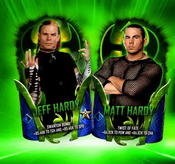 WWESCNews's tweet photo. 🚨 FIRST LOOK 🚨

The Hardy Boyz return to #WWESuperCard (well Matt does...)! Featuring retro images. They'll be available via the Draft Board tomorrow (7.3).

Source: iOS/Apple App Store https://t.co/rdqrjDzawc