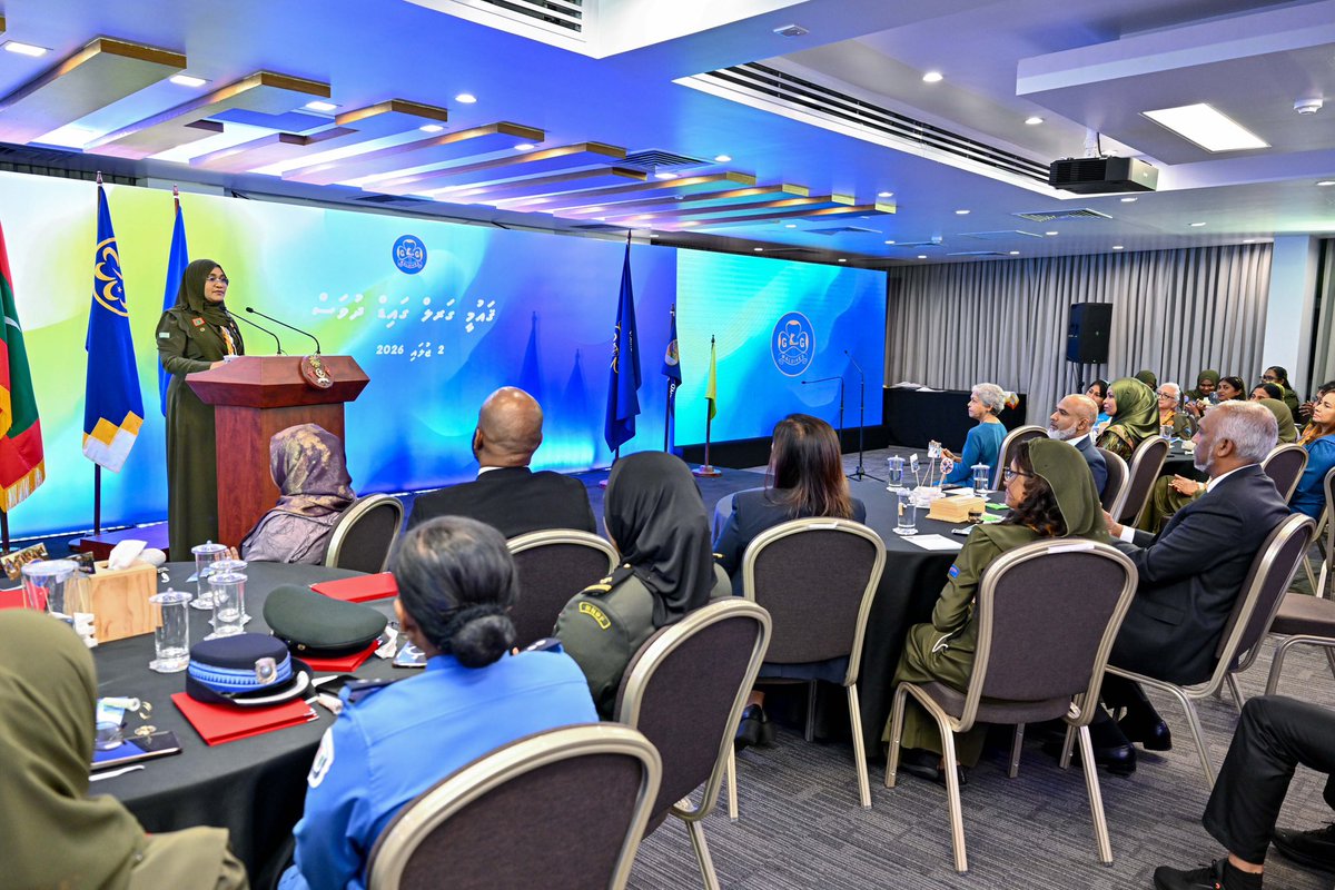 presidencymv's tweet photo. During the ceremony, First Lady @sajidhaamohamed launches the Girl Guides Community Service Toolkit.

Designed for Guides aged 12 and above, the toolkit promotes teamwork, volunteerism, and active community engagement through structured community service projects. https://t.co/kowtZobInj