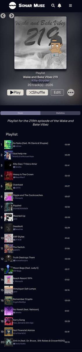KillaStryder's tweet photo. This week's playlist consists of songs by 

@S1GHB3RS1NN3R 
@BranchedOff 
@LEATSworld 
@XRPLemi 
@2facebor 
@XRPBags @LadyEnigma1111 
@anXelsNFT @k1ll3r_k
@DJVoltrexSA 
@KDoftheNOC 
@MoonManT 
@stevespiffler 
@janshafn 
@JoolzAudio 
@Nizo_Sensei 
@CryptoRed3ye 
@Excavationpro https://t.co/UUBeMEvttn