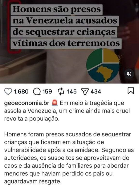 AndreGAP's tweet photo. Homens são presos na Venezuela acusados de sequestrar crianças vítimas dos terremotos.

VOCÊ PRECISA ACORDAR E CONHECER A VERDADE! https://t.co/fmG1VU8etp