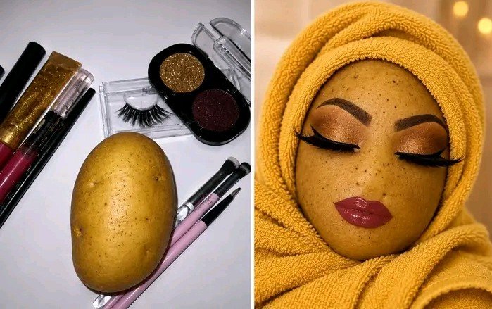 onlyonepriest1's tweet photo. Even potatoes look good with makeup. https://t.co/Nzna2hiDJh