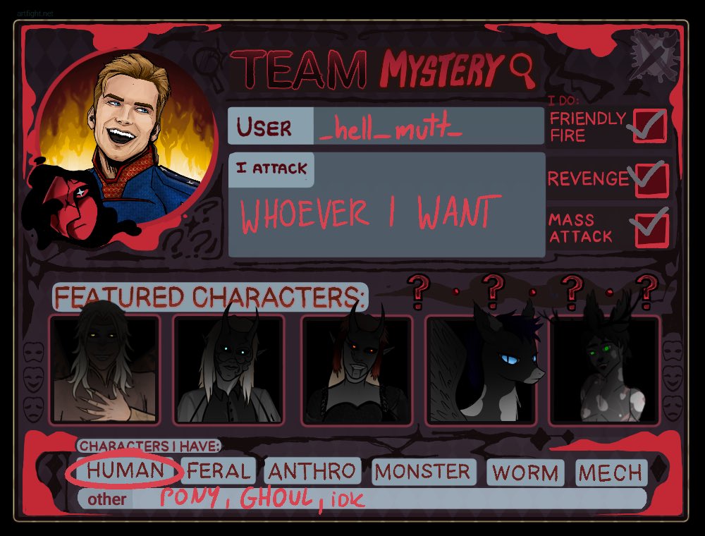 _hell_mutt_'s tweet photo. #artfight #artfight2026 #artfightmystery https://t.co/npDqo7P43F