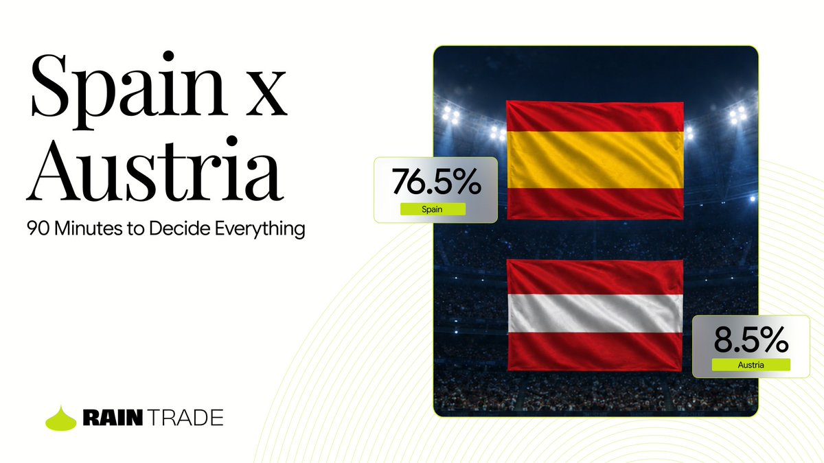 rain__trade's tweet photo. Spain vs Austria starting soon 👀

🇪🇸 Spain enters as the favorite.
🇦🇹 But Austria has the perfect chance to shock everyone.

90 minutes, anything can happen. https://t.co/bxsY8edsit
