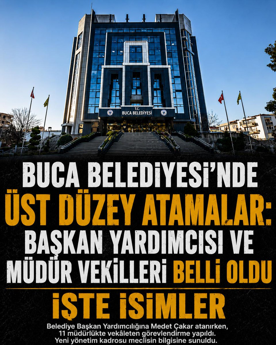 GundemBuca's tweet photo. Buca Belediyesi’nde Üst Düzey Atamalar: Başkan Yardımcısı ve Müdür Vekilleri Belli Oldu İşte İsimler

Buca Belediyesi Temmuz ayı olağan meclis toplantısında belediye yönetim kadrosuna ilişkin önemli atamalar meclisin bilgisine sunuldu. Başkan Vekili Hüseyin Benzer, yeni başkan yardımcısı ile çeşitli müdürlüklere yapılan vekâleten görevlendirmeleri meclis üyelerine duyurdu.

#buca #bucabelediyesi #bucahaberleri #hüseyinbenzer #sondaki̇ka #temmuz @BucaBld  

Haberin Detayı İçin
https://t.co/RGrIP4e2fN