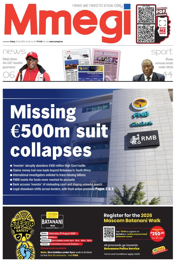 MmegiOnline's tweet photo. #Frontpage: Missing €500m suit collapses https://t.co/cjLUndfZ6N