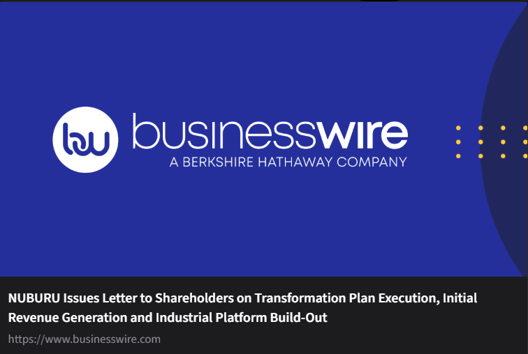 CrusaderStocks's tweet photo. $BURU Nuburu outlines transformation into revenue-generating defense and security platform in shareholder letter Letter highlights new Orbit and Lyocon customer orders and pipeline metrics for defense and security platform Company provides update on regulatory review timeline for its planned 70% acquisition of Tekne https://t.co/kQEKC3riyE @nuburulasers @NYSE