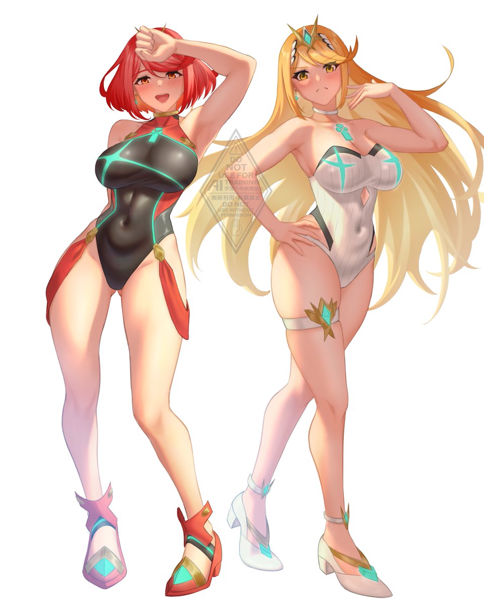 ibokiart's tweet photo. Aegis girls ready for summer!

#XenobladeChronicle2 #ゼノブレイド2 https://t.co/Cyqa36brms