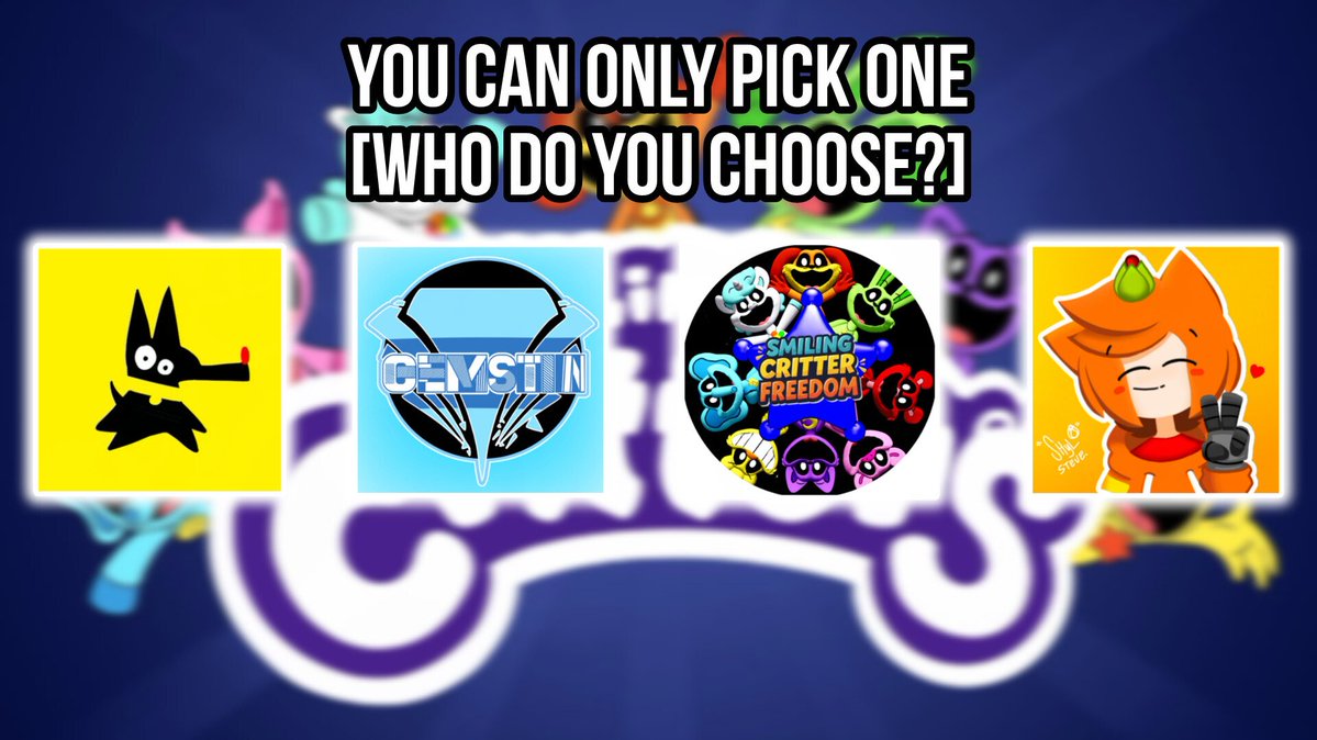 Gren2025's tweet photo. Which creator in the Smiling Critters community do you choose?

[Pick one and wisely]

#PoppyPlaytime #SmilingCritters https://t.co/oEUxONQFh8