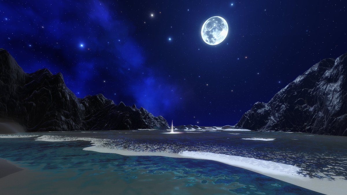 Jessi55xc's tweet photo. World: The Dream Moon｜夢月
Author: こごろ - kogoro @oe_tw 

A starry cosmic realm with a glowing moon and swirling lights. 🌕💫

#VRChatPhotography #VRChat https://t.co/uGvZ2lJYjO