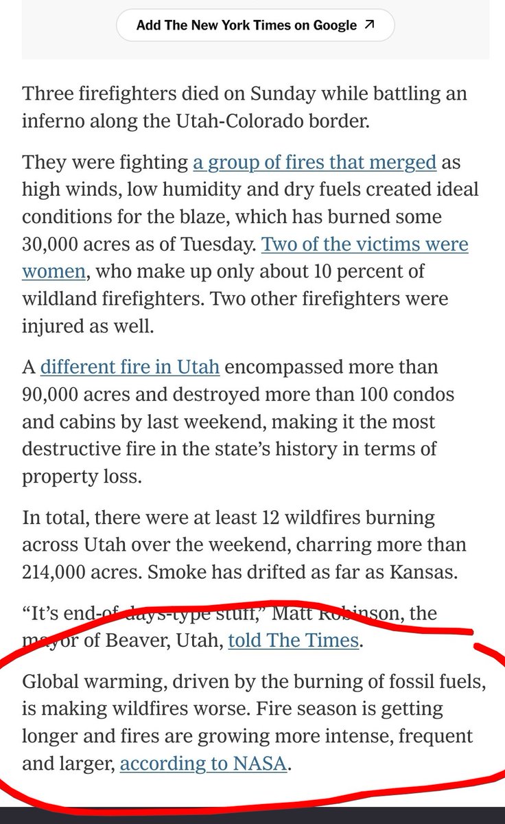 JailOrangeFace's tweet photo. @PeterDClack NYT quoting NOAA, or at least what's left of it after Trumo went after anyone daring to spout actual science https://t.co/T1TmD38fCf