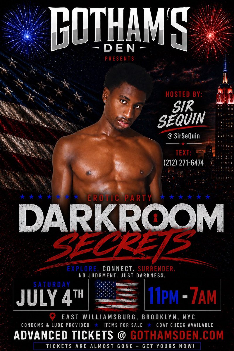 SirSeQuin's tweet photo. Gotham's Den Presents: 4th of July Erotic Party 

https://t.co/lAL5TZrSUt https://t.co/SaHxOv7HsW