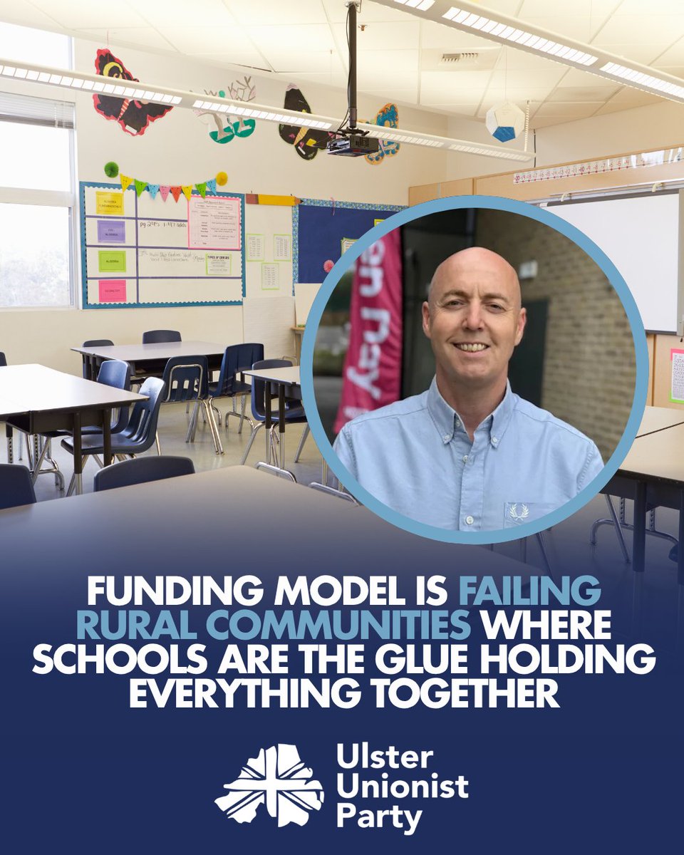 uuponline's tweet photo. Funding model is failing rural communities where schools are the glue holding everything together, says Burrows

Ulster Unionist Party Leader and Education spokesperson Jon Burrows MLA has warned that the Department of Education's latest announcement on school funding risks accelerating the decline of rural schools, which serve as the heart of their communities.

Jon Burrows MLA said:

“The funding model for our schools simply isn't working for rural communities. In villages and small towns across Northern Ireland, the school is not just a place of learning. It is the heart of the community and the glue that holds everything together. When a rural school closes, the community loses far more than classrooms. It loses its gathering place, its identity, and often its future.

“That is why today's announcement, while it will be welcomed by grammar schools and larger urban schools, will cause real concern in rural areas, the very communities the existing policy was designed, in part, to protect.

“The Ulster Unionist Party has always supported parental choice. But choice must mean genuine choice for every family, not just those within reach of a large urban school. A policy that quietly drains pupils and funding from smaller schools doesn't expand choice. It removes it from rural parents altogether.

“There is a better way. Shared Education campuses such as Ballycastle show what is possible when rural schools are given the tools to shape their own future. By unlocking dormant capital transformation funding, that model could be replicated across Northern Ireland, giving pupils and parents a sustainable, high-quality alternative to closure.

“Yes, a declining birth rate means Northern Ireland will need fewer classrooms in the years ahead. But that transition must be managed strategically, not left to a funding formula that accelerates decline in the communities that can least afford to lose their local school. A strong education system is one in which every school, and every community, has the opportunity to succeed.”