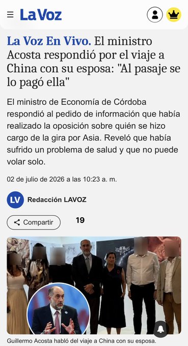 EugeGordillo's tweet photo. El Ministro Acosta  respecto a su gira por China "El pasaje de mi esposa lo pagó ella".
¿Como era lo que decían todos los medios perionistas de Adorni? No los escucho🦻🏻 https://t.co/zbknDfj1qI