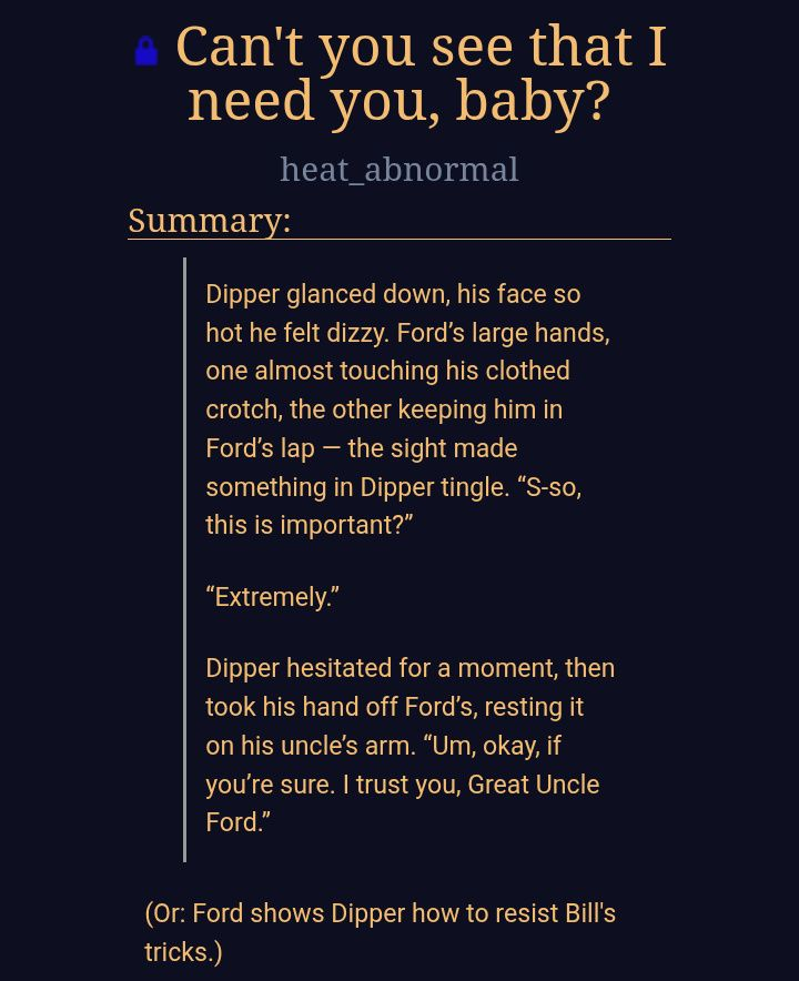 mortycore's tweet photo. "can't you see that i need you, baby?"

— #dipford, rated e
— 2k words
— ford take the time to show some of bill's wicked tricks, and how to resist them.

link in replies ! https://t.co/1GGopj5OnX