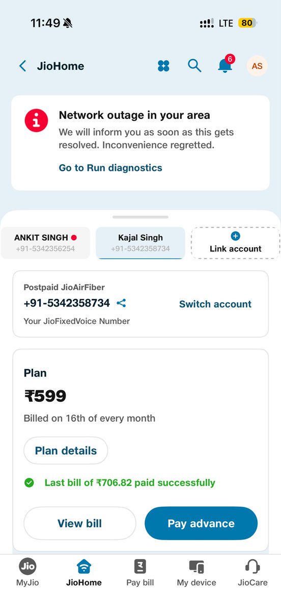 ankitsinghpbh's tweet photo. Madarchodo maheene me 15 din outage rahta hai paisa loge pura @reliancejio @JioCare https://t.co/Ycp9DfHLUW