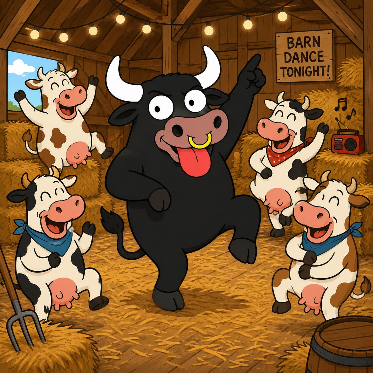 bullbustersol's tweet photo. Barn Dance Proof: 

the night Buster learned the floorboards could clap back. https://t.co/ZhVXst0KSc